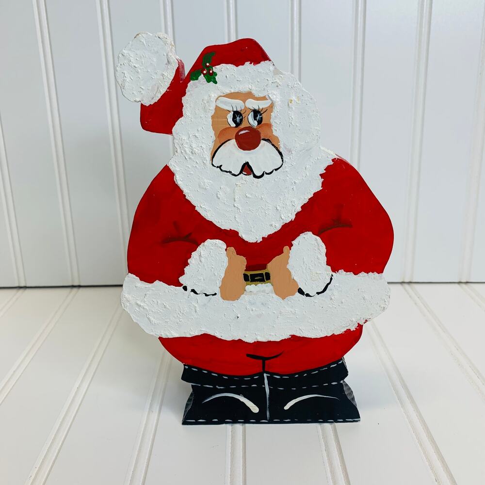 Handmade Handpainted Santa Napkin or Card Holder 8 x 5.5 x 3"